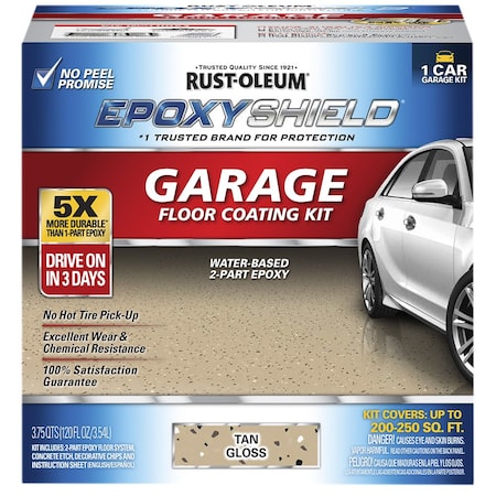 Epoxyshield Gal Tan Water-Based Garage Floor Coating Kit 251966