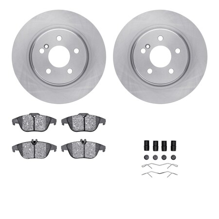 Dynamic Friction Co DFC Rotors with EURO 5000 Ceramic Brake Pads includes Hardware 6612-63343