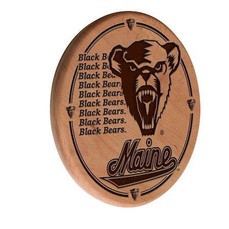 Holland Bar Stool Co University of Maine 13" Laser Engraved Solid Wood Sign WSgnLNatMaineU