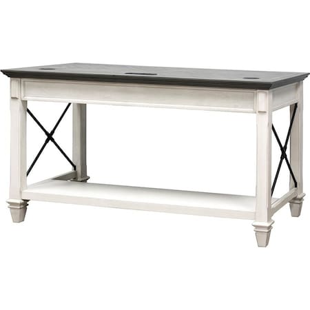 Hartford Writing Table, 60" W, 31" L, 31" H, solid lumber and veneers Top, Grey IMHF384W