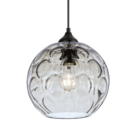 Besa Lighting Besa Bombay Pendant, Clear, Black Finish, 1x 8W LED Filament OP-BOMYCL-EDIL-BK