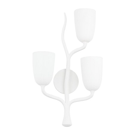 Hudson Valley Lighting Vine 3 Light Wall Sconce 14 In. White Plaster, right 5003-R-WP
