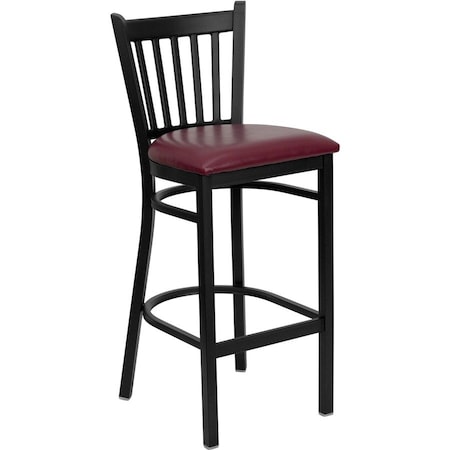 Flash Furniture Restaurant Stool, Vertical Back, Burg Sea XU-DG-6R6B-VRT-BAR-BURV-GG