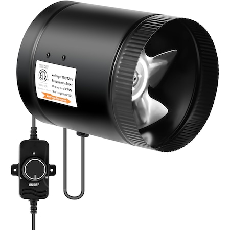 Ipower Simple Deluxe Inline Booster Duct Fan with Speed Controller, 6 in 275 CFM Low-Noise Ventilation Exh GLFANXBOOSTERADJ6