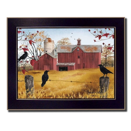 Homeroots Autumn Gold 5 Black Framed Print Wall Art 404416