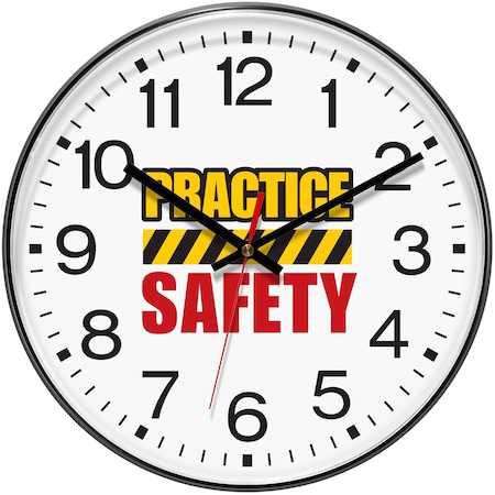 Infinity Instruments Prosaic ITC Practice Safety Wall Clock, Black, 12 in 14529BK-4587