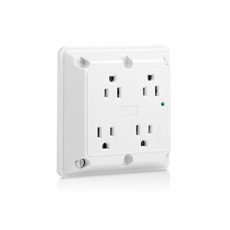 Leviton Surge Protector Four-In-1 Receptacle, 15 Amp, 125 Volt, 5-15R NEMA, White 5480-W