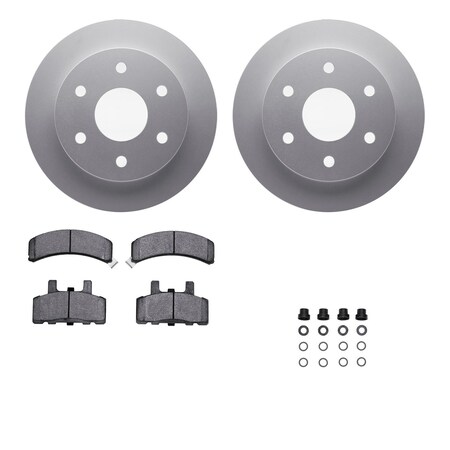 Dynamic Friction Co DFC GEOSPEC Coated Rotor- Heavy Duty Brake Pad includes Hardware 4412-48003