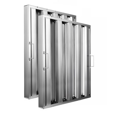 Amgood 16 in. x 25 in.  x 2 in.  Stainless Steel Hood Filter, 2PK SSHF-1625-2PK-Z