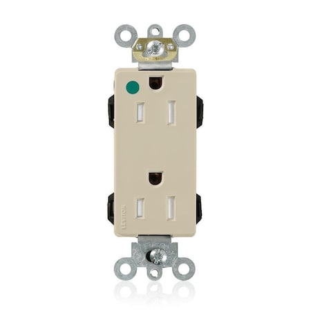 Leviton Straight Blade Receptacle, 5-15R, 15 A, 125V AC, Flush Mount, Self-Grounded M1626-ILI