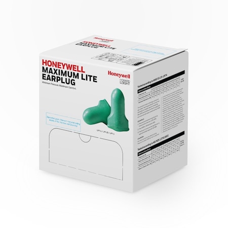 Honeywell Disposable Max Lite Uncorded Foam Ear Plugs, 30, Green, 200 PK LPF-1