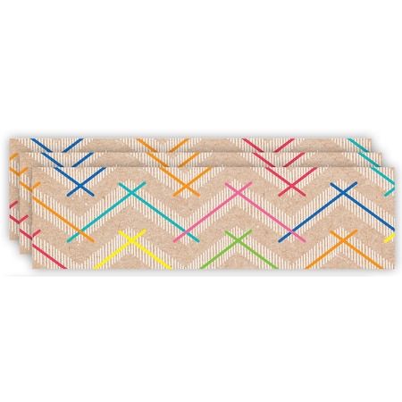 Creative Teaching Press Krafty Pop Colorful Kraft Chevron EZ Border, 48 Feet Per Pack, 3PK 10903