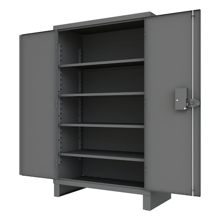 Durham Mfg Access Control Cabinet, 4 Shelves, Gray 3703PL-4S-95