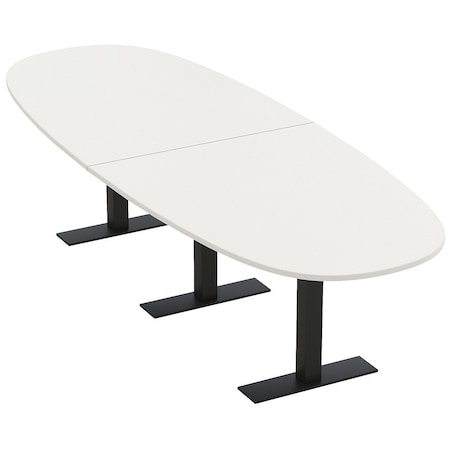 Skutchi Designs 10 Person Conference Table With Power Unit | 10' Boval Table | Harmony Series HAR-BOVL-48X120-T.BK-W960-NA