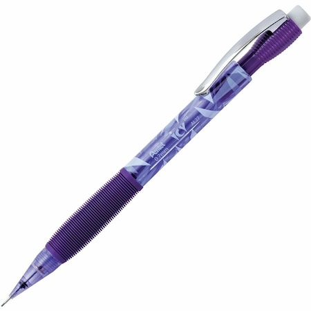 Pentel Icy Mechanical Pencil, Pocket Clip, Refillable, 0.7mm, Violet, Dozen AL27TV