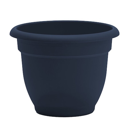 Bloem Ariana Series Planter, 6-1/2 in Dia, 5-1/4 in H, Round, Elegant, Traditional Design, Resin, Navy AP0670