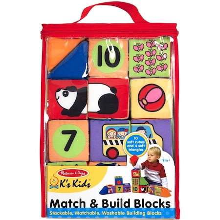 Melissa & Doug Match + Build Soft Blocks, 14 Pieces 9167
