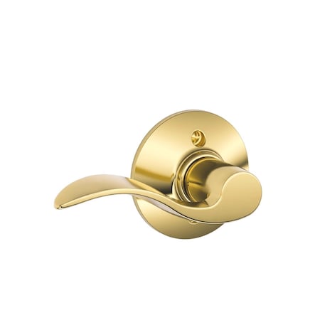 Schlage Accent Bright Brass Dummy Lever Right Handed F170VACC605RH