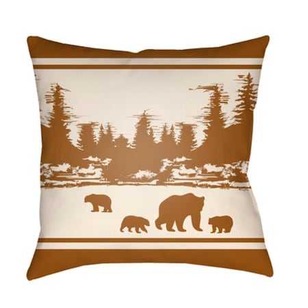 Artistic Weavers Lodge Cabin Woodland Poly Filled Pillow - Tan & Beige - 18 x 18 in. LGCB2062-1818