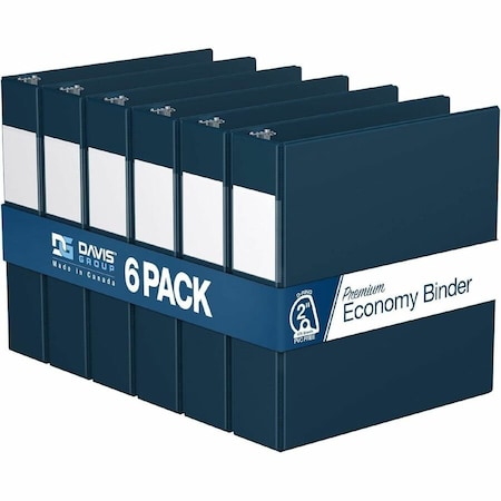 Davis Group Premium Economy, Angle D Ring, Binder, (Navy Blue, 2"), PK6 2304-72-06