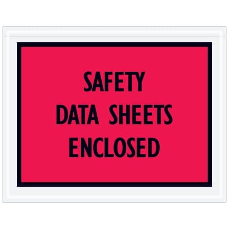 Bsc Preferred 7 x 5-1/2'' Red ''Safety Data Sheets Enclosed'' Envelopes, 1000PK PL400