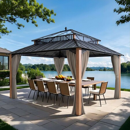 Sunjoy 14x12 Kingston PC Top Rectangular Gazebo A10204386000