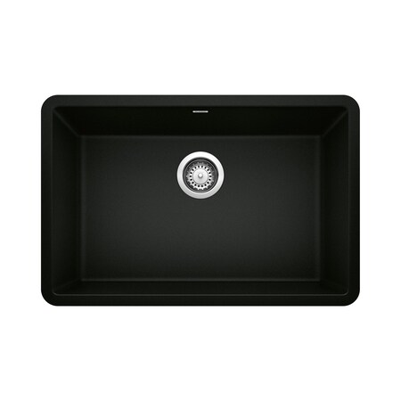 Blanco Precis SILGRANIT 27in Single Bowl Undermount Kitchen Sink - Coal Black 442930