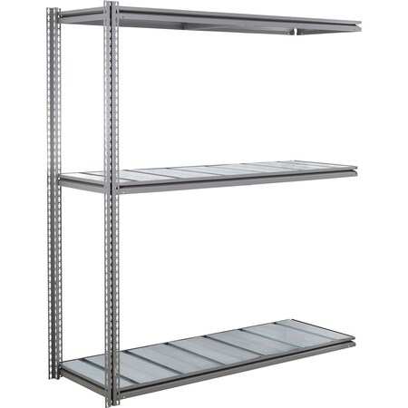 Global Industrial 3 Shelf, Heavy Duty Boltless Shelving Z Beam Add On, 72Wx36Dx96H, Steel Deck B3153042