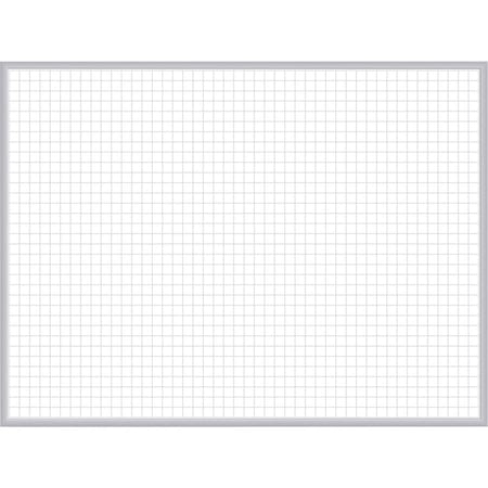 Ghent Dry Erase Board, Steel, 36 1/2 in, 48 1/2 in, Aluminum Frame, White/Gray, Gloss GRPM321G-34