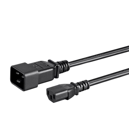 Monoprice Power Cord - IEC 60320 C20 to IEC 60320 C13_ 14AWG_ 15A_ 3-Prong_ Blac 40060