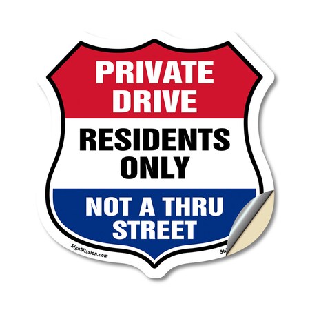 Signmission Private Driveway Shield Sign Private Dri, 18 Inch X 18 Inch, Vinyl Decal SHI-D-18-436