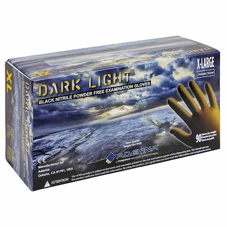 Safety Zone Dark Light Nitrile Powder Free 9 mil Exam Gloves - Black, XL - Case of 900 DLG678