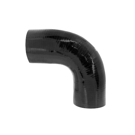Hps Performance 5-1/2 in ID, 4-Ply High Temp Reinforced Silicone 90 Degree Elbow Coupler Hose, Black HTSEC90-550-L187-BLK