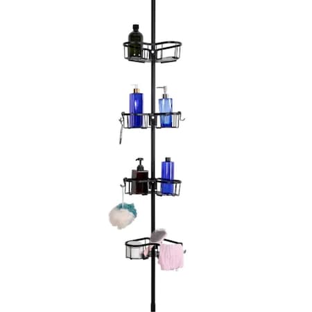 Utopia Alley 4 Adjustable Shelves Rustproof Corner Shower Caddy Flat Shelf, Matt Black PC13