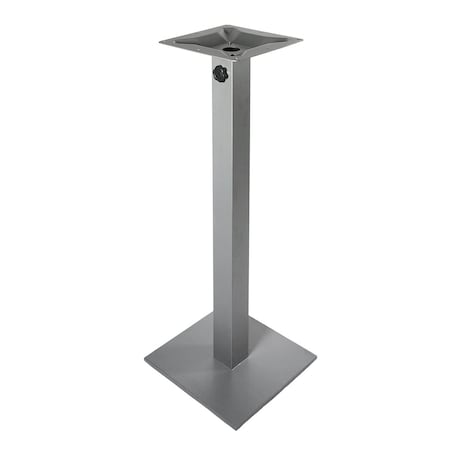 Bfm Seating Margate 24in Square Bar Height Base - Zinc Plated Cast Iron Bottom, Stainless Steel Column PHTB24SQSVTU