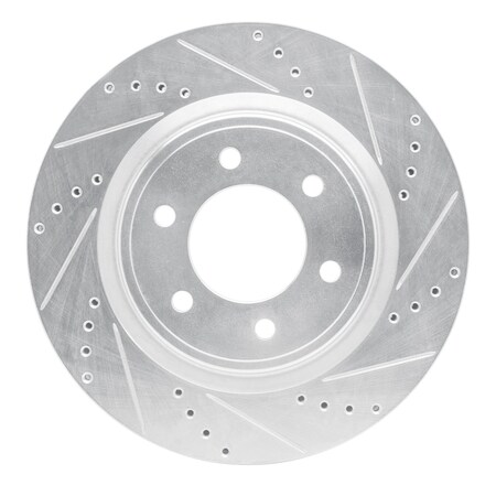 Dynamic Friction Co DFC Brake Rotor - Drilled and Slotted - Silver 631-54287R