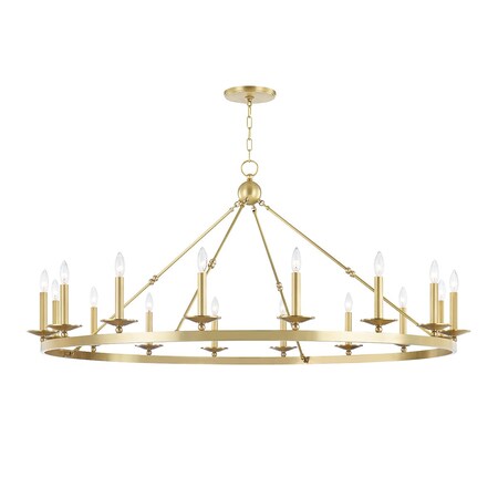 Hudson Valley Lighting Allendale 16 Light Chandelier 58 In. Aged Brass 3216-AGB