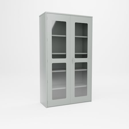 Pucel Heavy Duty Plexiglass Door Cabinet, 48 in W x 84 in H x 19 in D, Gray HDSC-4884-19-4-PLEX