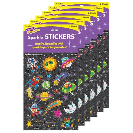 Trend Sparkly Space Stuff Sparkle Stickers, 36-Piece Set, 6PK T63361