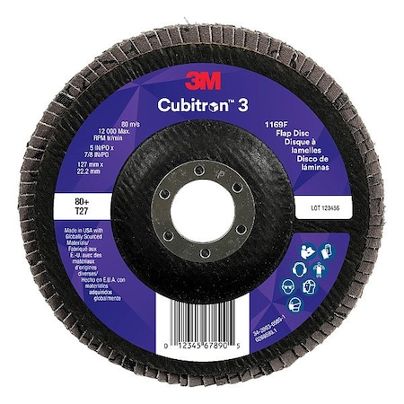 3M Cubitron Abrasive Flap Disc, Coated, Polyester, PK10 7100380309