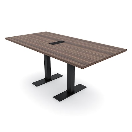 Skutchi Designs 6 Person Conference Table With Power Unit | 6' Rectangular Table | Harmony Series HAR-REC-36x72-T.BK-H3041-EBLK