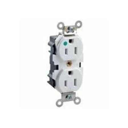 Leviton Lev-Lok Hospital Grade Duplex Receptacle, 20 Amp, 125 Volt M8300-B