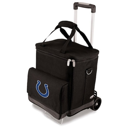 Picnic Time Family Of Brands NFL Indianapolis Colts - Cellar 6-Bottle Wine Carrier & Cooler Tote with Trolley 660-85-179-144-2