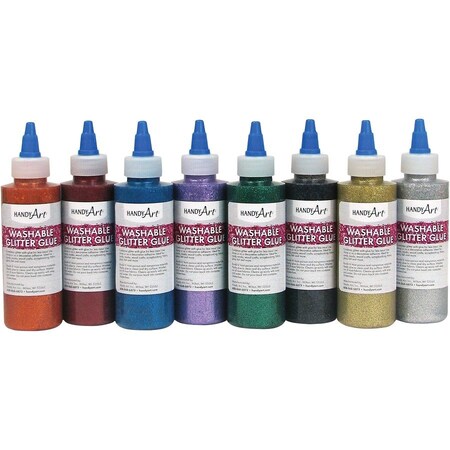 Handy Art Glitter Glue, 4 oz Bottles, Set of 8 Colors 887-144