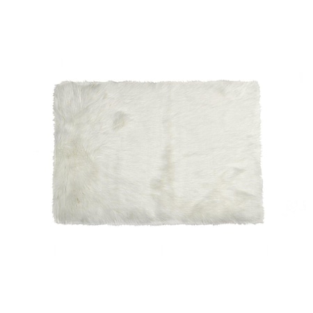 Luxe Faux Fur 3 x 5 ft. Hudson Faux Fur Rectangular Rug - Off White 676685029997