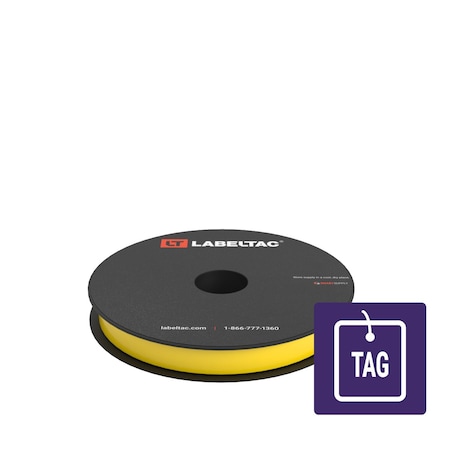 Labeltac Tear-Resistant Tag Stock 0.5in x 100ft LT4/LTPX, Yellow LT0501TAG