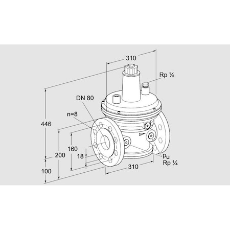 Honeywell Kromschroder VGBF 80F05-3 GOV GAS 3in Flanged KS86050220