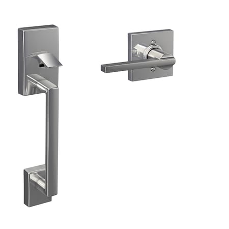 Schlage Residential Century with Latitude Lever with Collins Rose Bottom Half Handleset with 16080 Latch and 10063 FE285CEN625LATCOL