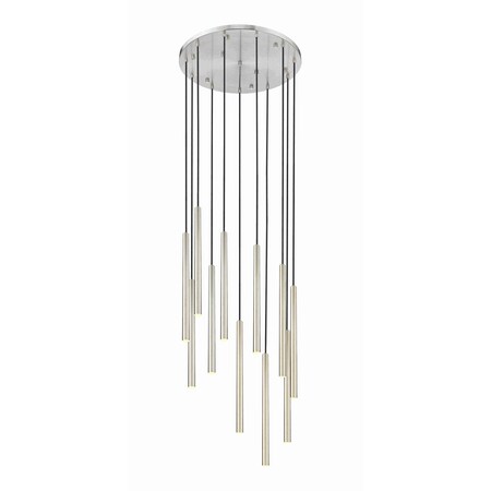 Z-Lite Forest 11 Light Chandelier, Brushed Nickel, 24 In W x 23.75 In H 919MP24-11R-BN-LED