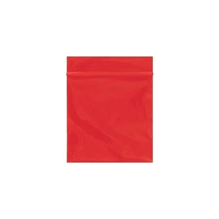 Bubblefast 1000-3 x 3'' - 2 Mil Red Reclosable Poly Bags, 1000PK BFPB3540R